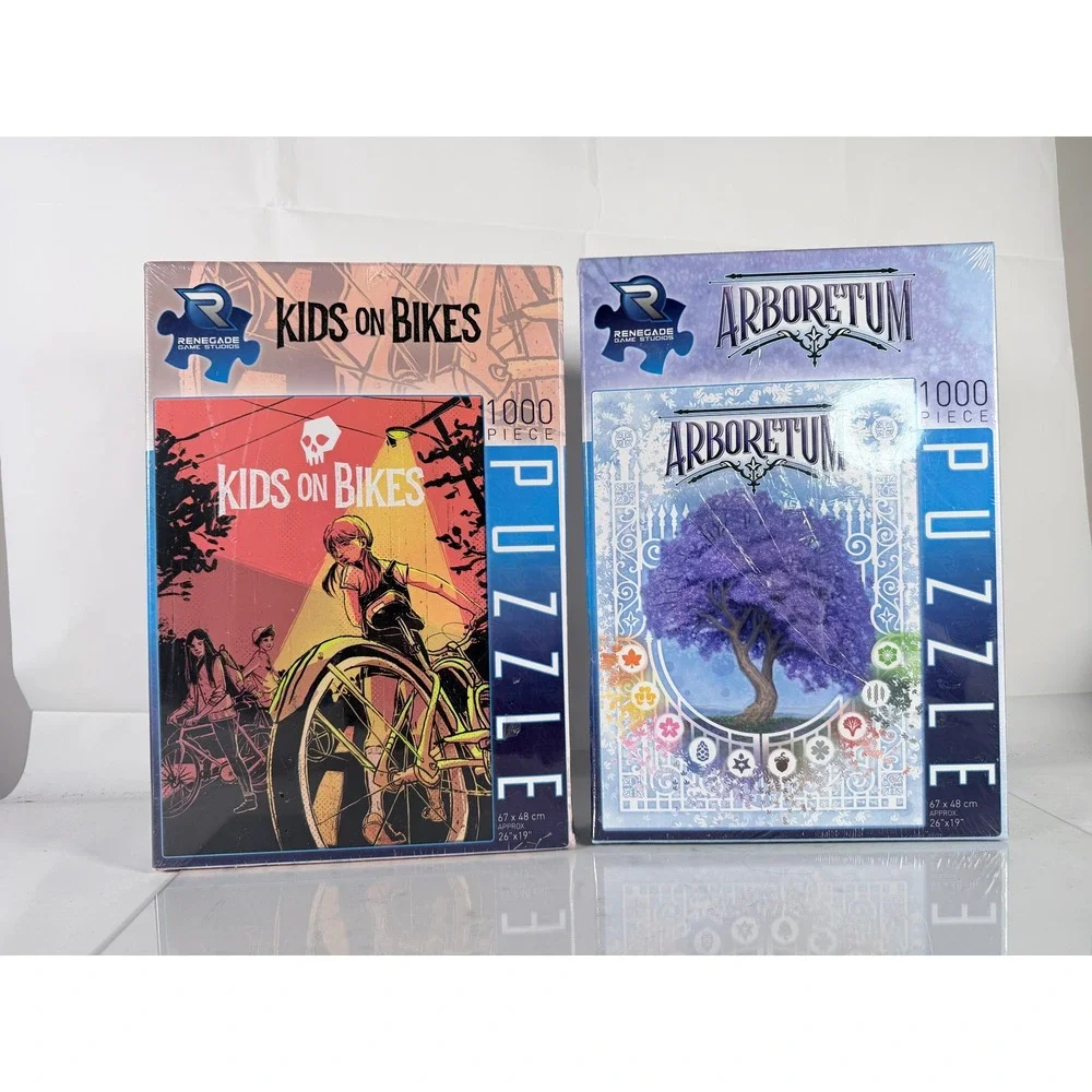 Renegade‎ Game Studios 1,000 Piece Jigsaw Puzzle Lot - Kids On Bikes & Arboretum